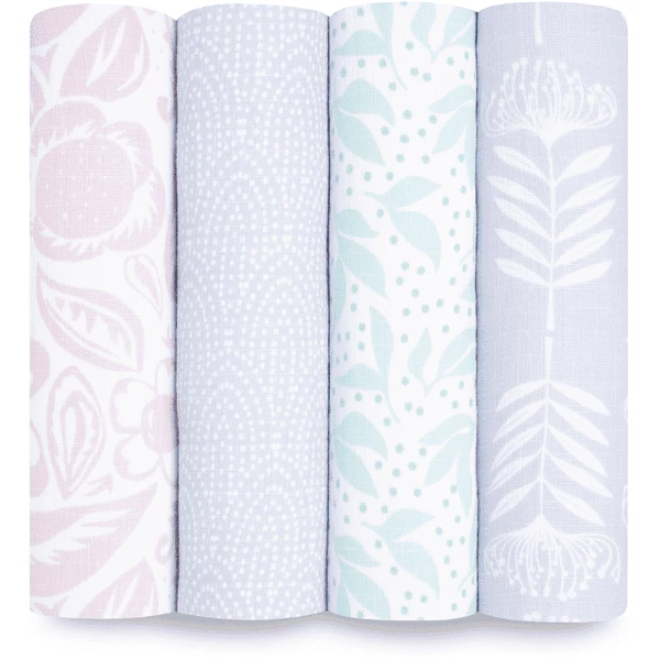 Aden+anais Essential Aden + Anais™ Essentials Baumwoll-Musselin-Pucktuch 4er Pack Damsel 1 Aden+anais Essential Aden + Anais™ Essentials Baumwoll-Musselin-Pucktuch 4er Pack Damsel