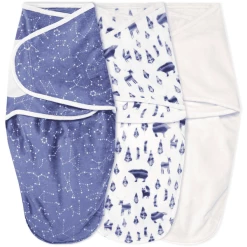 Aden+anais Essential Aden + Anais™ Essentials Easy Swaddle™ Pucksack 1,5 TOG 3er-Pack Scandinavian Sky Velboa 0-3 Monate