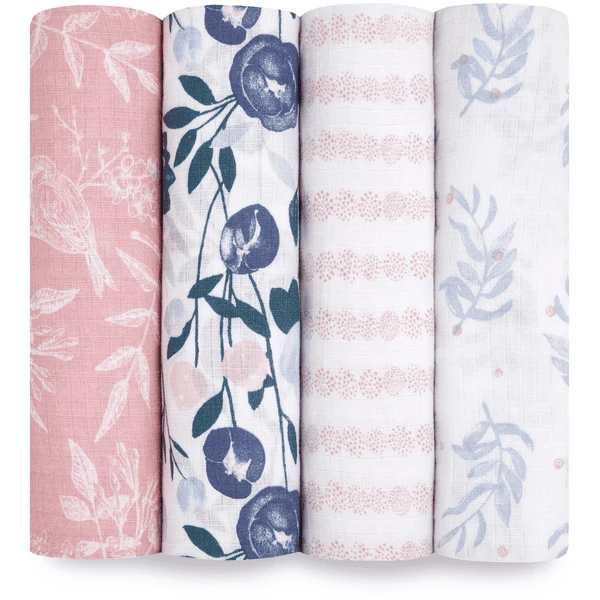 Aden+anais Essential Aden + Anais™ Essentials Pucktuch Flowers Bloom 4er-Pack 1 Aden+anais Essential Aden + Anais™ Essentials Pucktuch Flowers Bloom 4er-Pack
