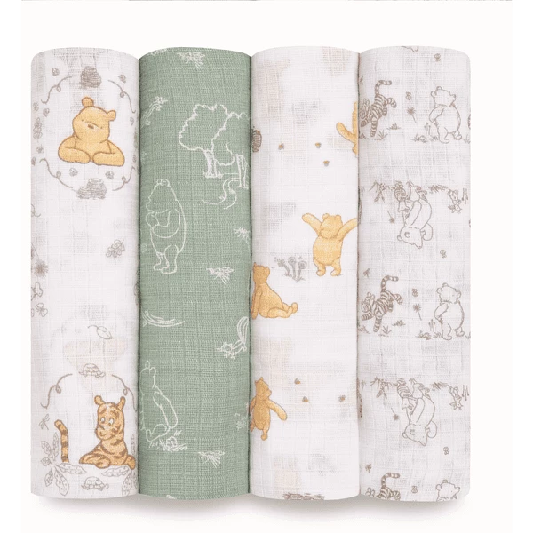 Aden+anais Essential Aden® Pucktücher Winnie + Friends 4er Pack 1 Aden+anais Essential Aden® Pucktücher Winnie + Friends 4er Pack
