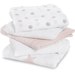 Aden+anais Essential Aden Spucktücher Doll Rosa 5er Pack