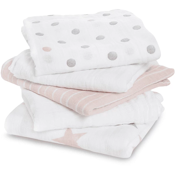 Aden+anais Essential Aden Spucktücher Doll Rosa 5er Pack 1 Aden+anais Essential Aden Spucktücher Doll Rosa 5er Pack