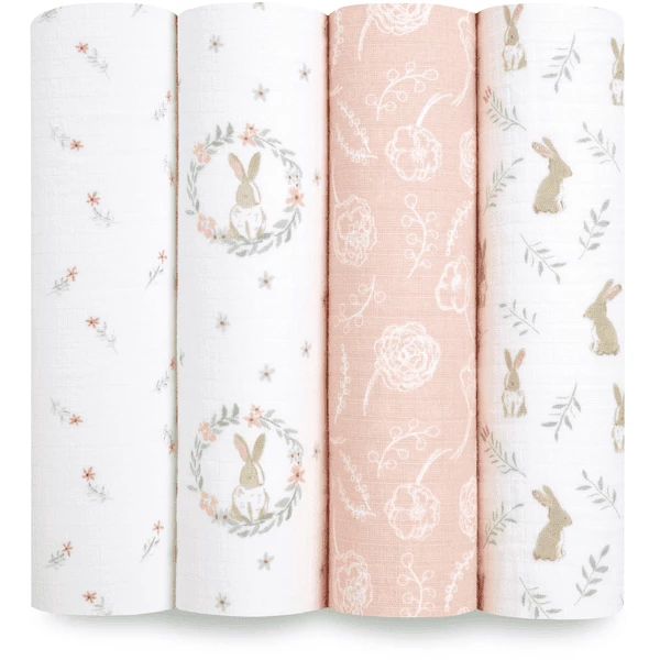Aden+anais Essential Aden+anais™ Musslin Pucktuch 4er-Pack Blusching Bunnies 112 X 112 1 Aden+anais Essential Aden+anais™ Musslin Pucktuch 4er-Pack Blusching Bunnies 112 X 112