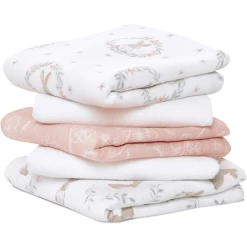 Aden+anais Essential Aden+anais™ Spucktuch 5er-Pack Blushing Bunnies