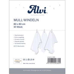 Alvi® Mullwindeln 10er Pack Weiß 80 X 80 Cm