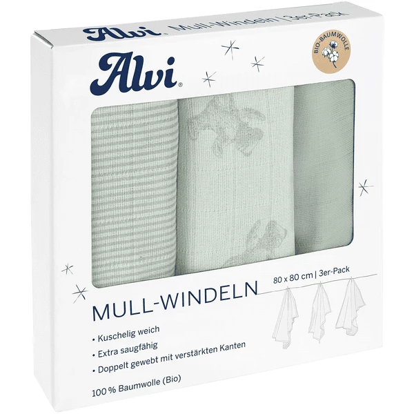 Alvi® Mullwindeln 3er Pack Teddy 1961 80 X 80 Cm 1 Alvi® Mullwindeln 3er Pack Teddy 1961 80 X 80 Cm