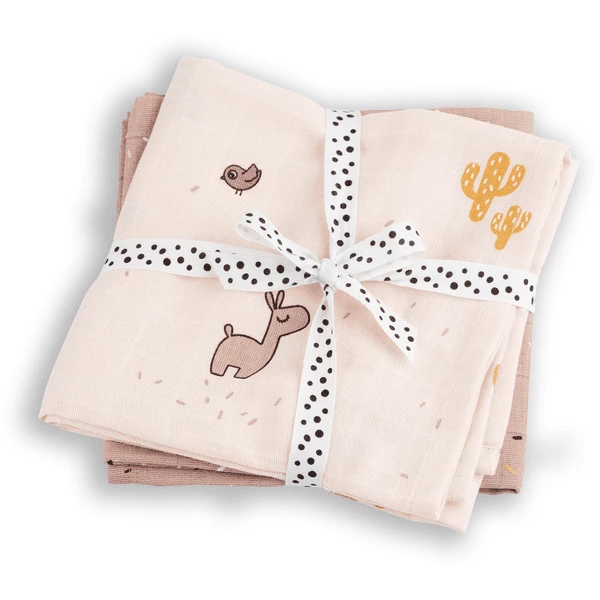 Done By Deer™ Mullwindel Wrap 2-er Pack Lalee Rosa 1 Done By Deer™ Mullwindel Wrap 2-er Pack Lalee Rosa