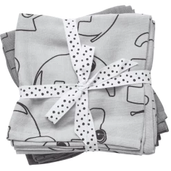 Done By Deer™ Pucktuch 2er-Pack Kontur Grau