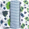 Emma & Noah Mullwindeln 3er Set Blumen Blau 80 X 80 Cm