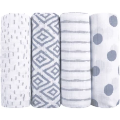 Emma & Noah Mullwindeln 4er Set Blau 70 X 70 Cm