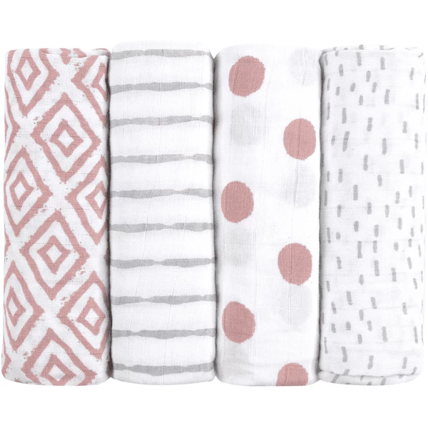 Emma & Noah Mullwindeln 4er-Set Rosa 70 X 70 Cm 1 Emma & Noah Mullwindeln 4er-Set Rosa 70 X 70 Cm