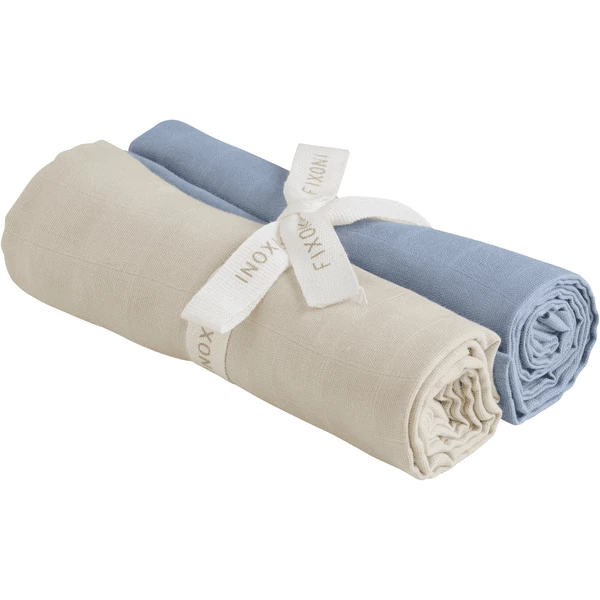 Fixoni Musselintücher 2er Pack Ashley Blue 1 Fixoni Musselintücher 2er Pack Ashley Blue