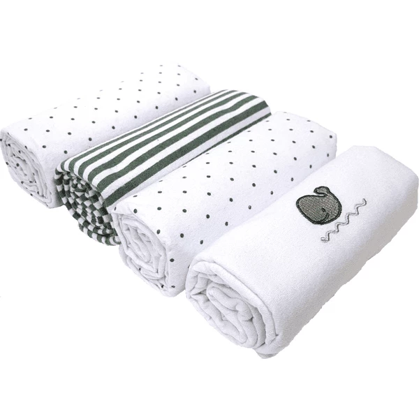 Hütte & Co HÜTTE & CO Moltontücher 4er-Pack Grauer Wal 1 Hütte & Co HÜTTE & CO Moltontücher 4er-Pack Grauer Wal