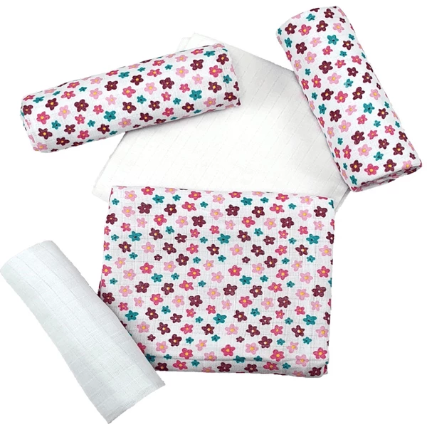 Hütte & Co HÜTTE & CO Mulltücher 5er Pack Blumen 1 Hütte & Co HÜTTE & CO Mulltücher 5er Pack Blumen