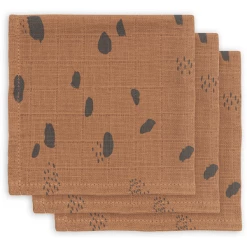 Jollein Mull Mundtuch Spot Caramel 3er Pack