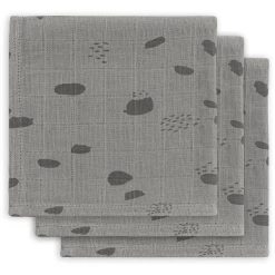 Jollein Mull Mundtuch Spot Storm Grey 3er Pack