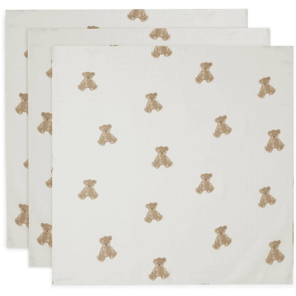 Jollein Mulltuch Musselin 3er-Pack 70x70cm Teddy Bear 1 Jollein Mulltuch Musselin 3er-Pack 70x70cm Teddy Bear