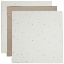 Jollein Mulltuch Musselin 70x70cm 3er-Pack Stargaze Biscuit