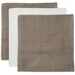 Jollein Spucktuch Bambus Musselin 3er-Pack Biscuit/Ivory
