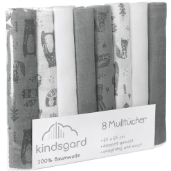 Kindsgard Mullwindeln Bovbov 8er-Pack Grau