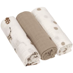 LÄSSIG Mulltücher L 3er Pack Little Mateys Royal Blau 85 X 85 Cm