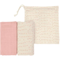 LÄSSIG Mulltücher M 2er Pack Rose 60 X 60 Cm
