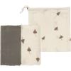 LÄSSIG Mulltücher M 2er Pack Taupe 60 X 60 Cm