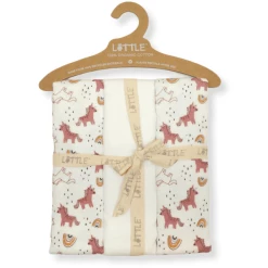 LITTLE Moltontücher 3er-Pack Rainbow Offwhite