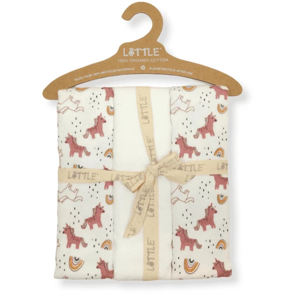 LITTLE Moltontücher 3er-Pack Rainbow Offwhite 1 LITTLE Moltontücher 3er-Pack Rainbow Offwhite