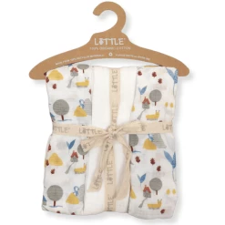 LITTLE Mullwindeln 3er-Pack Garden View Offwhite