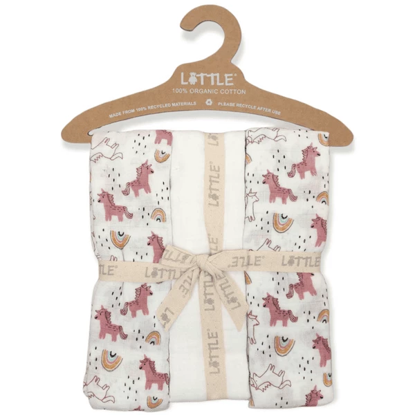 LITTLE Mullwindeln 3er-Pack Rainbow Offwhite 1 LITTLE Mullwindeln 3er-Pack Rainbow Offwhite