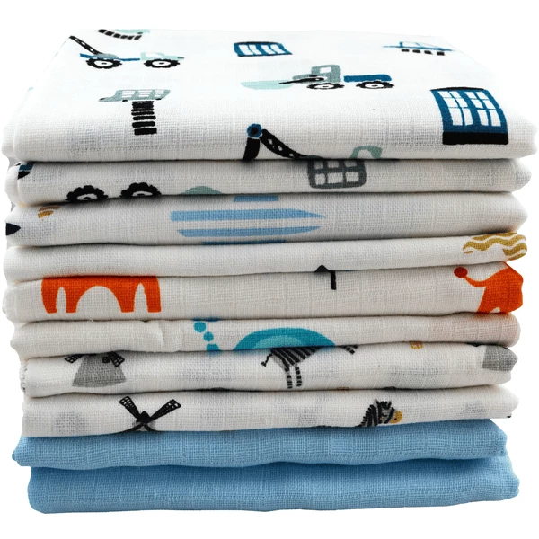 M.M.C. Mullwindel 10 PACK Mix 80x70 Cm Mulltücher Jungs Set 2 M.M.C. Mullwindel 10 PACK Mix 80x70 Cm Mulltücher Jungs Set – Bild 2