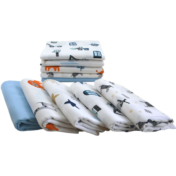 M.M.C. Mullwindel 10 PACK Mix 80x70 Cm Mulltücher Jungs Set 1 M.M.C. Mullwindel 10 PACK Mix 80x70 Cm Mulltücher Jungs Set