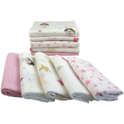 M.M.C. Mullwindel 10 PACK Mix 80x70 Cm Mulltücher Mädchen Set