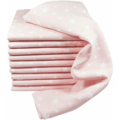 M.M.C. Mullwindel 10 PACK Sterne 80x70 Cm Mulltücher 10 Rosa