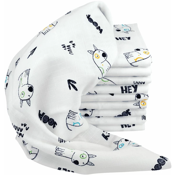 M.M.C. Mullwindel 10 PACK Tier Motive 80x70 Cm Mulltücher 10 Hunde 5 M.M.C. Mullwindel 10 PACK Tier Motive 80x70 Cm Mulltücher 10 Hunde – Bild 5