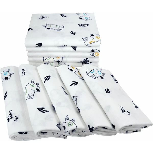 M.M.C. Mullwindel 10 PACK Tier Motive 80x70 Cm Mulltücher 10 Hunde 6 M.M.C. Mullwindel 10 PACK Tier Motive 80x70 Cm Mulltücher 10 Hunde – Bild 6