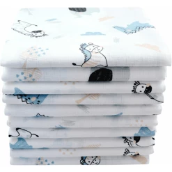 M.M.C. Mullwindel 10 PACK Tier Motive 80x70 Cm Mulltücher 10 Pferde