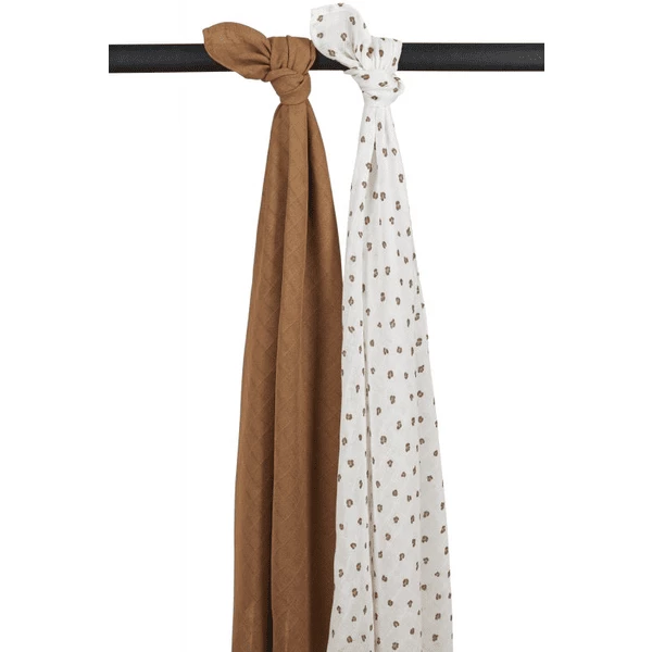 Meyco Musselin Baumwolltuch 2er Pack Mini Panther Toffee 1 Meyco Musselin Baumwolltuch 2er Pack Mini Panther Toffee