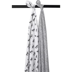 Meyco Swaddles 2er-pack Zebra Animal / Cheetah 120x120 Cm