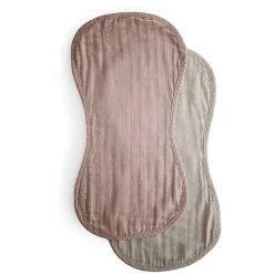 Mushie Spucktuch Musselin Blush/Fog 2er-Pack