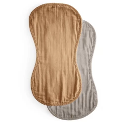 Mushie Spucktuch Musselin Fall Yellow/Fog 2er-Pack