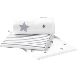 Odenwälder Moltontücher 3er-Pack Light Silver 80 X 80 Cm