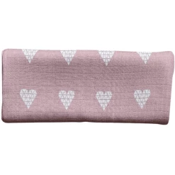 Pink No More Mull- Bambus-Pucktücher Baby-Accessoires Weiß-hellrosa