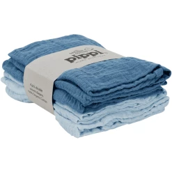 Pippi Muslin Tücher 4er Pack Baby Blue