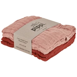 Pippi Muslin Tücher 4er Pack Misty Rose