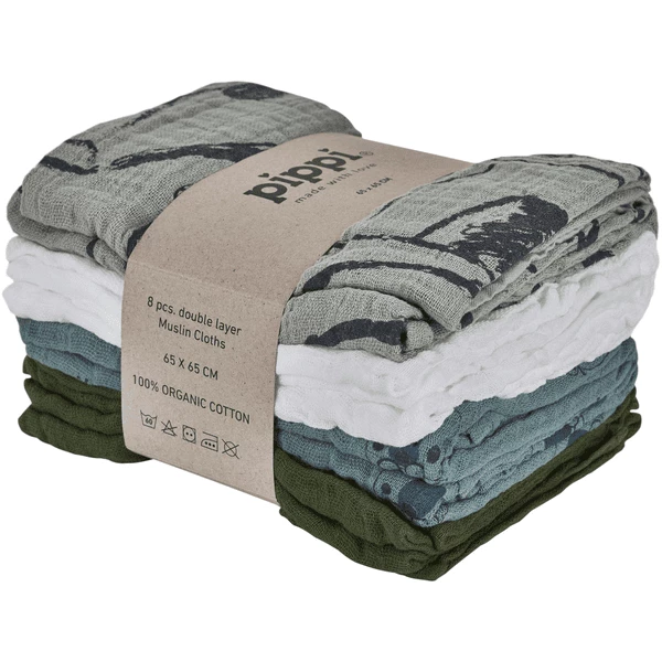 Pippi Muslin Tücher 8er Pack Lead 1 Pippi Muslin Tücher 8er Pack Lead