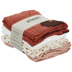 Pippi Muslin Tücher 8er Pack Redwood