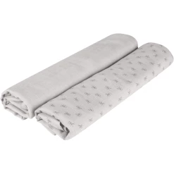 Roba Puck- Und Stilltuch 2er Set Lil Planet Grau 120 X 120 Cm