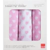 Schardt Mulltuch 3er Pack Herzchen Rosa